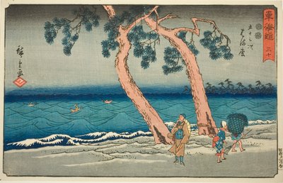 Hamamatsu—No. 30, de la série "Les cinquante-trois stations du Tokaido (Tokaido gojusan tsugi)," également connue sous le nom de Reisho Tokaido - Utagawa Hiroshige