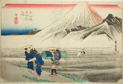 Hara : Mont Fuji le matin, de la série "Les cinquante-trois stations de la route du Tokaido" - Utagawa Hiroshige