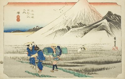 Hara : Mont Fuji le matin, de la série "Les cinquante-trois stations de la route Tokaido" - Utagawa Hiroshige