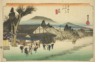 Ishibe : Village de Megawa, de la série "Les cinquante-trois stations du Tokaido" - Utagawa Hiroshige