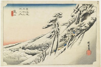 Kameyama--Beau temps après la neige, c.1833 - Utagawa Hiroshige