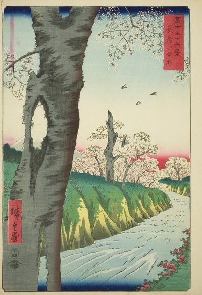 Koganei dans la province de Musashi, de la série "Trente-six vues du mont Fuji" - Utagawa Hiroshige