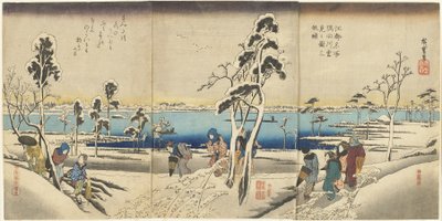Koto meisho Sumida-gawa yuki-mi no zu san-mai tsuzuki - Utagawa Hiroshige