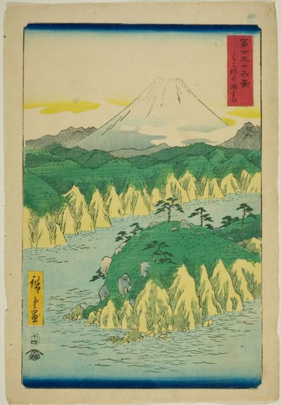Lac à Hakone (Hakone no kosui), de la série "Trente-six Vues du Mont Fuji (Fuji sanjurokkei)" - Utagawa Hiroshige