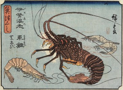 Homard, crevette et crevettes, 1830-1844 - Utagawa Hiroshige