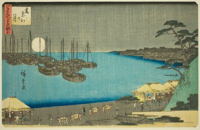 Lune à Takanawa (Takanawa no tsuki), de la série "Trois vues de lieux célèbres à Edo (Edo meisho mittsu no nagame)" - Utagawa Hiroshige
