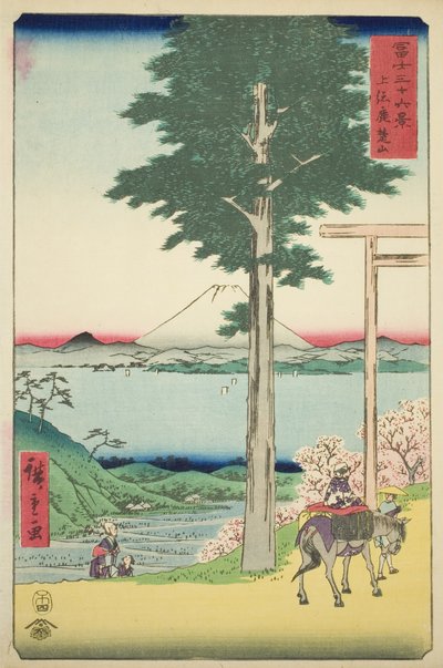 Mont Kano dans la province de Kazusa (Kazusa Rokusozan), de la série "Trente-six vues du mont Fuji (Fuji sanjurokkei)" - Utagawa Hiroshige