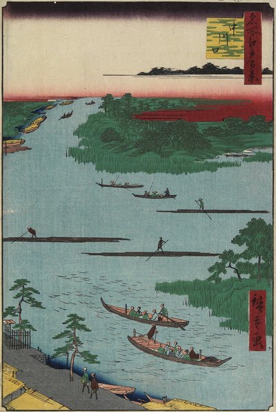 Embouchure de la rivière Nakagawa, mars 1857 - Utagawa Hiroshige