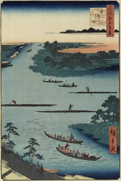 Embouchure de la rivière Nakagawa, mars 1857 - Utagawa Hiroshige