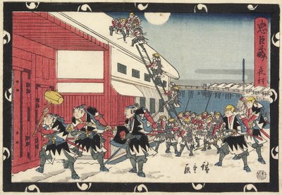 Attaque nocturne, 1843-1847 - Utagawa Hiroshige