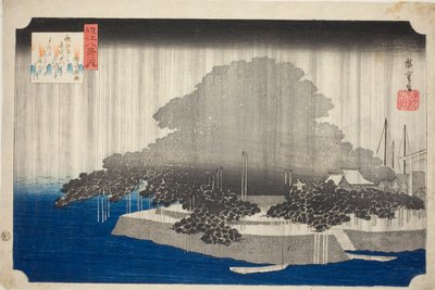 Pluie nocturne à Karasaki (Karasaki no yau), de la série "Huit vues d