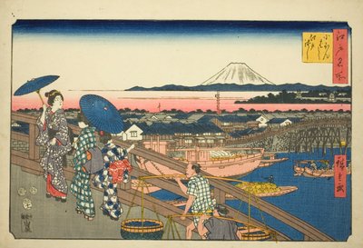 Pont Nihon à Pont Edo, de la série "Lieux célèbres d