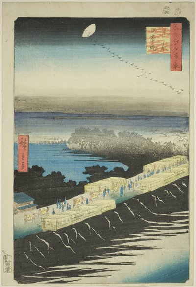 Nihon Embankment, Yoshiwara, de la série "Cent vues célèbres d