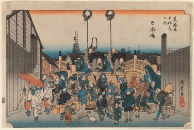 Nihonbashi, de la série : Tokaido go ju san tsugi no uchi - Utagawa Hiroshige