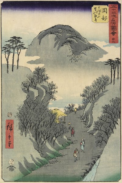 No.22 Mont Utsu, Okabe, juillet 1855 - Utagawa Hiroshige