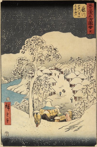 No.38 Village de Nakayama à Fujikawa, juillet 1855 - Utagawa Hiroshige