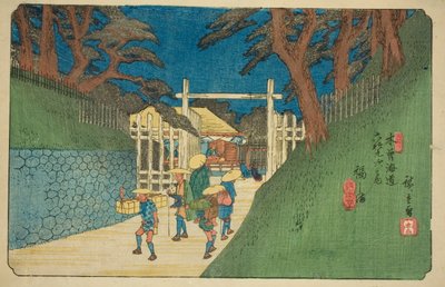 No. 38 : Fukushima, de la série "Soixante-neuf stations du Kisokaido (Kisokaido rokujukyu tsugi no uchi)" - Utagawa Hiroshige