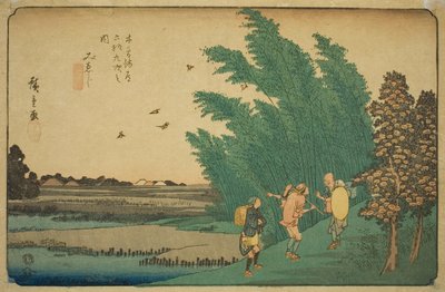 No. 56 : Mieji, de la série "Soixante-neuf stations du Kisokaido" - Utagawa Hiroshige