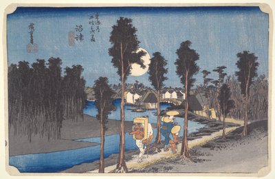 Numazu, crépuscule jaune de la série Cinquante-trois stations du Tokaido - Utagawa Hiroshige