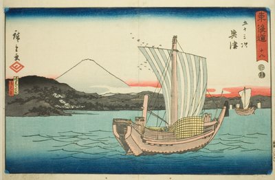 Okitsu : Kiyomigaseki et Temple Seiken, n° 18 de la série "Les Cinquante-trois Stations du Tokaido" - Utagawa Hiroshige