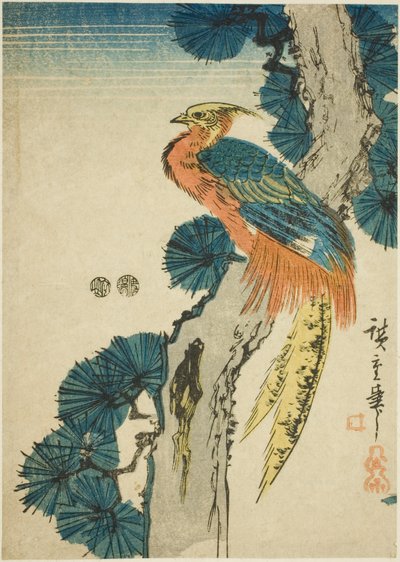 Faisan et pin - Utagawa Hiroshige