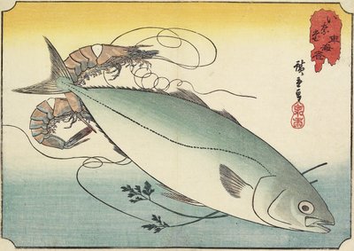 Crevette et queue jaune, début du 19ème siècle - Utagawa Hiroshige