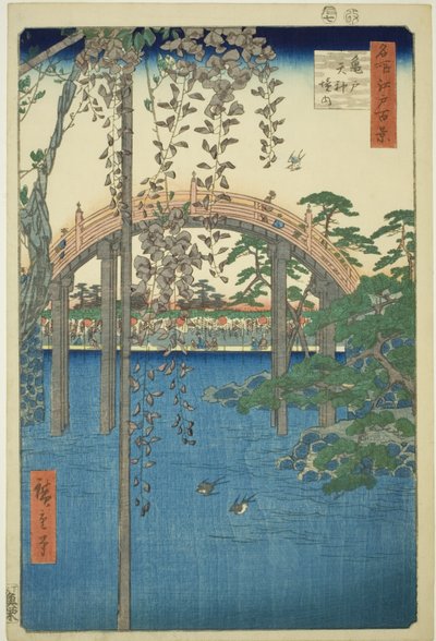 Précincts du Sanctuaire Kameido Tenjin (Kameido Tenjin keidai), de la série "Cent vues célèbres d