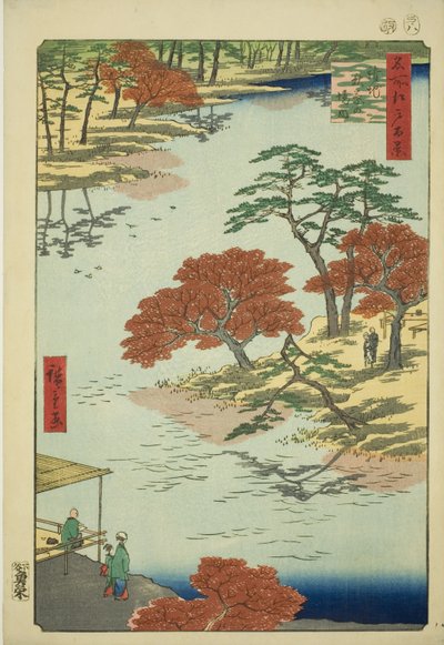 Enceintes du sanctuaire Akiba, Ukeji (Ukeji Akiba no keidai), de la série "Cent vues célèbres d