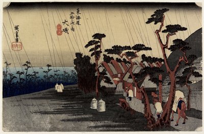 La pluie de la princesse Tora, O_iso, vers 1833 - Utagawa Hiroshige