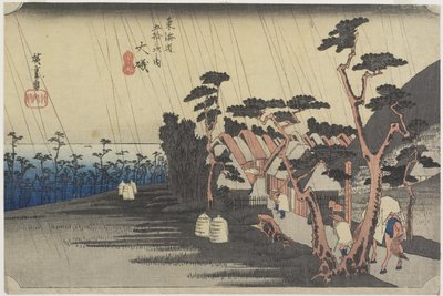 La pluie de la princesse Tora, O_iso, c. 1833 - Utagawa Hiroshige