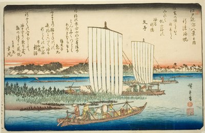 Voiles de retour à Gyotoku (Gyotoku no kihan), de la série "Huit vues des environs d