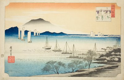 Voiles de retour à Yabase (Yabase no kihan), de la série "Huit vues d