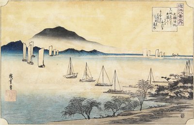 Voiles de retour à Yabase, c. 1834 - Utagawa Hiroshige