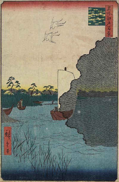 Pins dispersés le long de la rivière Tone, août 1856 - Utagawa Hiroshige