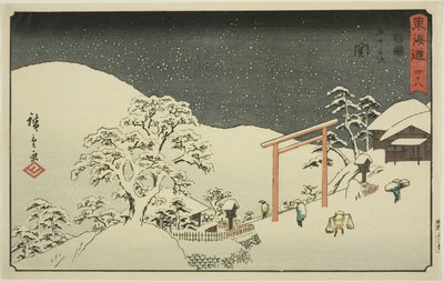 Seki—No. 48, de la série "Les cinquante-trois stations du Tokaido (Tokaido gojusan tsugi)", également connue sous le nom de Reisho Tokaido - Utagawa Hiroshige