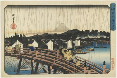 Averse au pont Nihonbashi, 1832-1839 - Utagawa Hiroshige