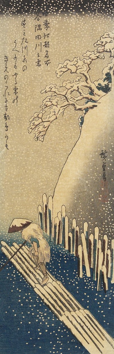 Neige sur la rivière Sumida, hiver, 1833-1834 - Utagawa Hiroshige