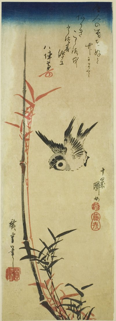 Moineau et bambou - Utagawa Hiroshige