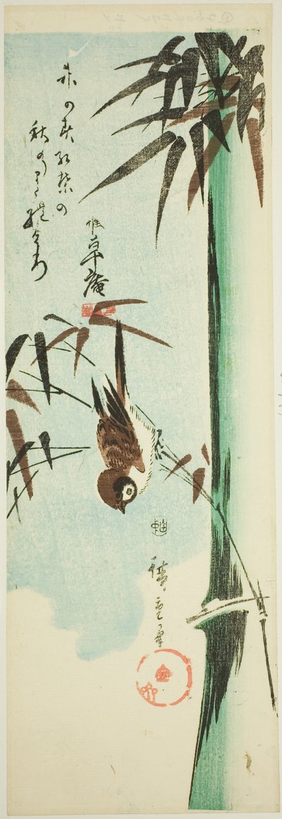 Moineau et bambou - Utagawa Hiroshige
