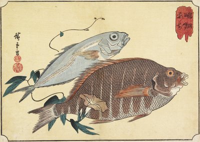 Vivaneau rayé et maquereau, début du 19e siècle - Utagawa Hiroshige