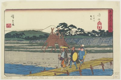 Banque de Suruga de la rivière O_i à Shimada, 1841-1842 - Utagawa Hiroshige