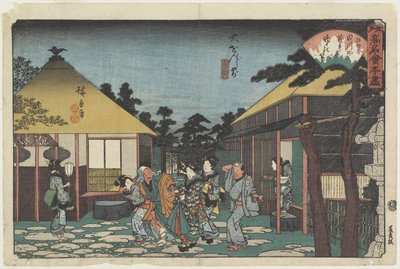 Tagawaya devant le temple O_onji, vers 1835-1842 - Utagawa Hiroshige