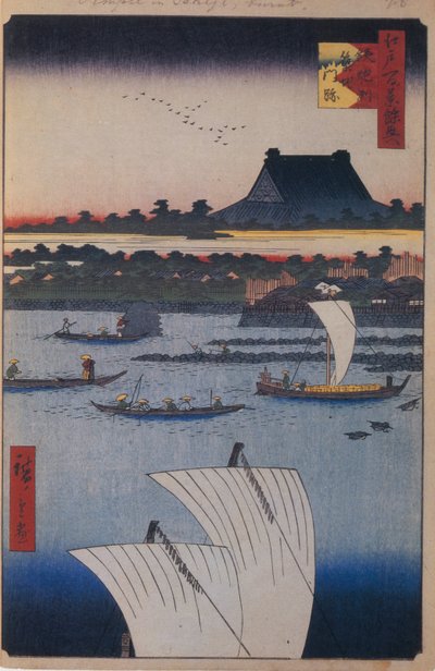 Teppozu et temple Tsukiji Monzeki Cent vues célèbres d