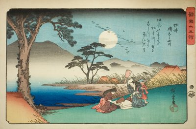 La Rivière de Bijoux Kinuta dans la Province de Settsu (Settsu Kinuta no Tamagawa), de la série "Six Rivières de Bijoux dans Diverses Provinces (Shokoku Mu Tamagawa)" - Utagawa Hiroshige