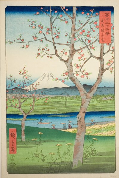 Les Environs de Koshigaya dans la Province de Musashi, de la série "Trente-six Vues du Mont Fuji" - Utagawa Hiroshige