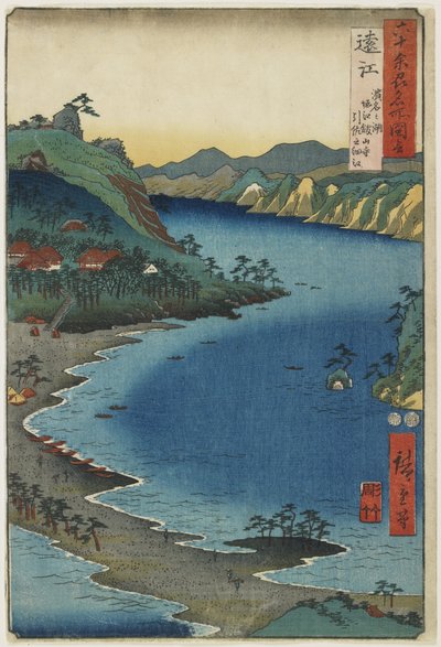 La Petite Anse de Hikisa à Horie Kanzanji, Le Lac Hamana dans la Province de Tōtōmi, août 1853 - Utagawa Hiroshige