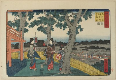 Vue de la colline de Matuschiyama, district de Saruwaka et temple de Kinryu-zan, novembre 1853 - Utagawa Hiroshige