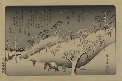 Neige au crépuscule à Asuka Hill. De la série Huit vues des environs d