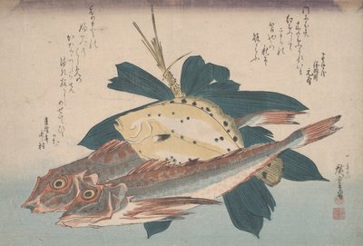 Deux grondins et une sole - Utagawa Hiroshige