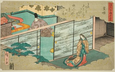 Utsusemi, de la série "Cinquante-quatre chapitres du Conte de Genji (Genji monogatari gojuyonjo)" - Utagawa Hiroshige